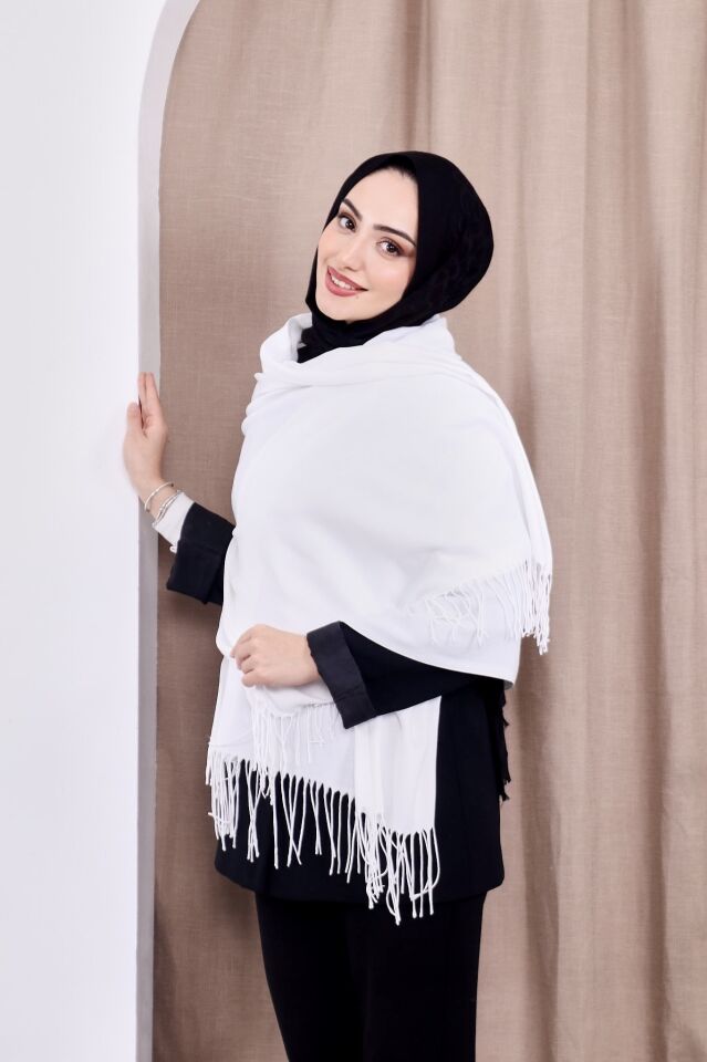 Pamuksu Pashmina Omuz Şalı Atkı