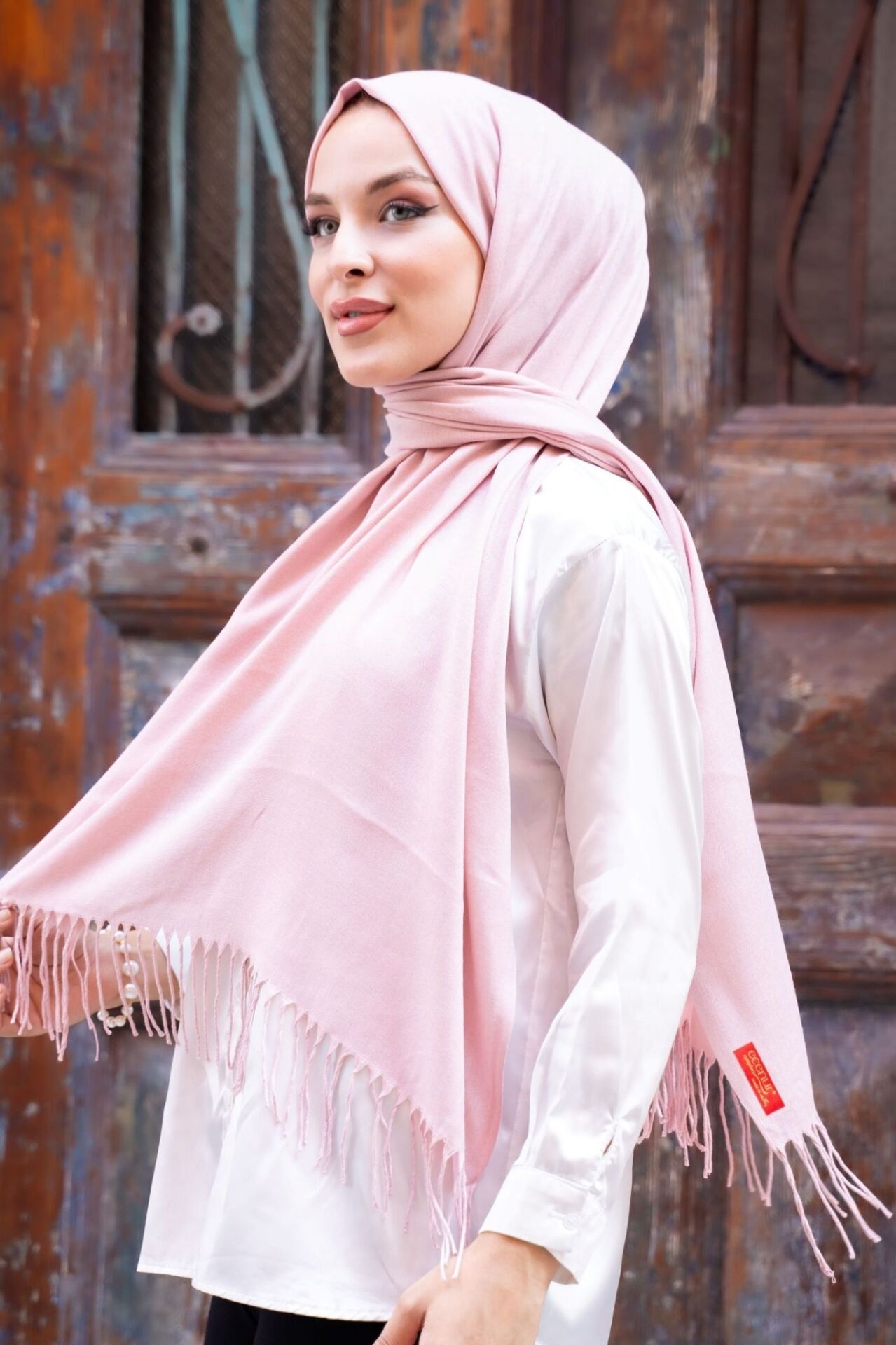 140 gr. Püsküllü Pamuksu Pashmina Şal