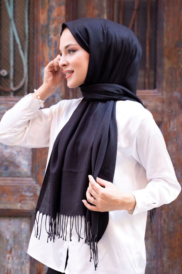 140 gr. Püsküllü Pamuksu Pashmina Şal