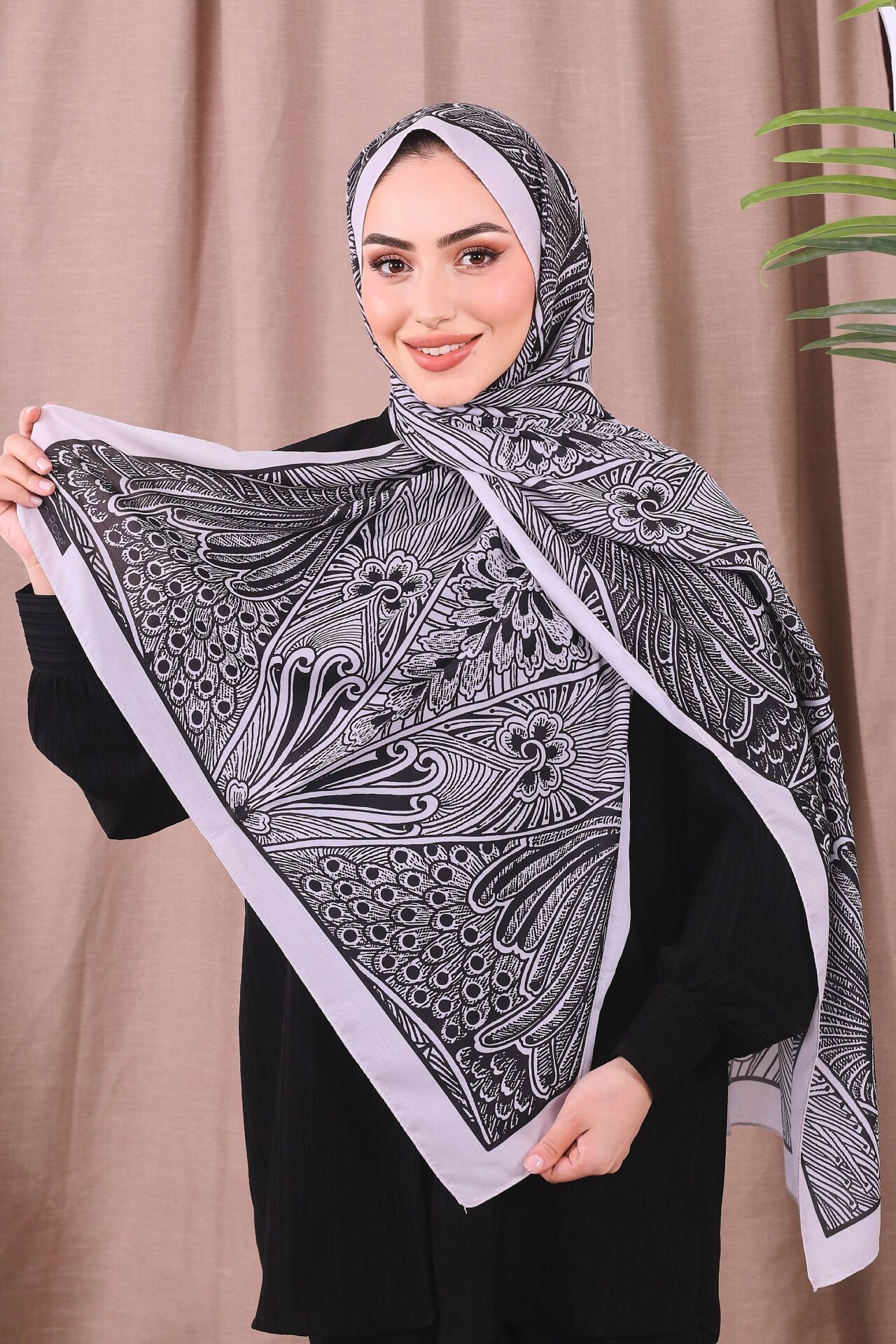 Etnik Desen Retro Soft Şal