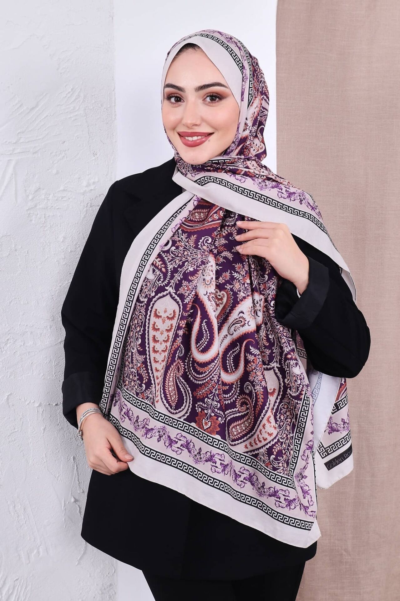 Etnik Desen Retro Soft Şal