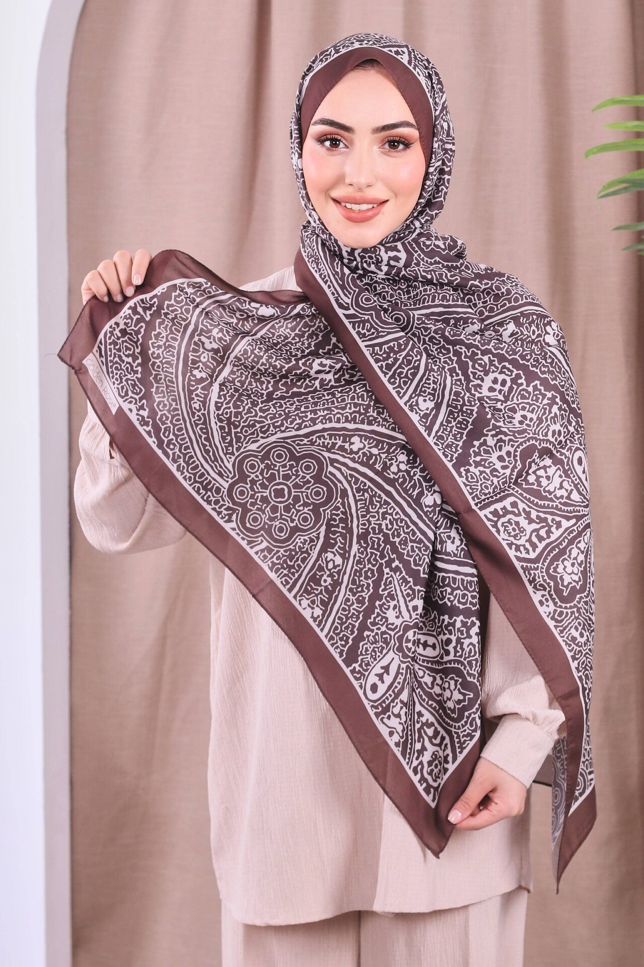 Etnik Desen Retro Soft Şal