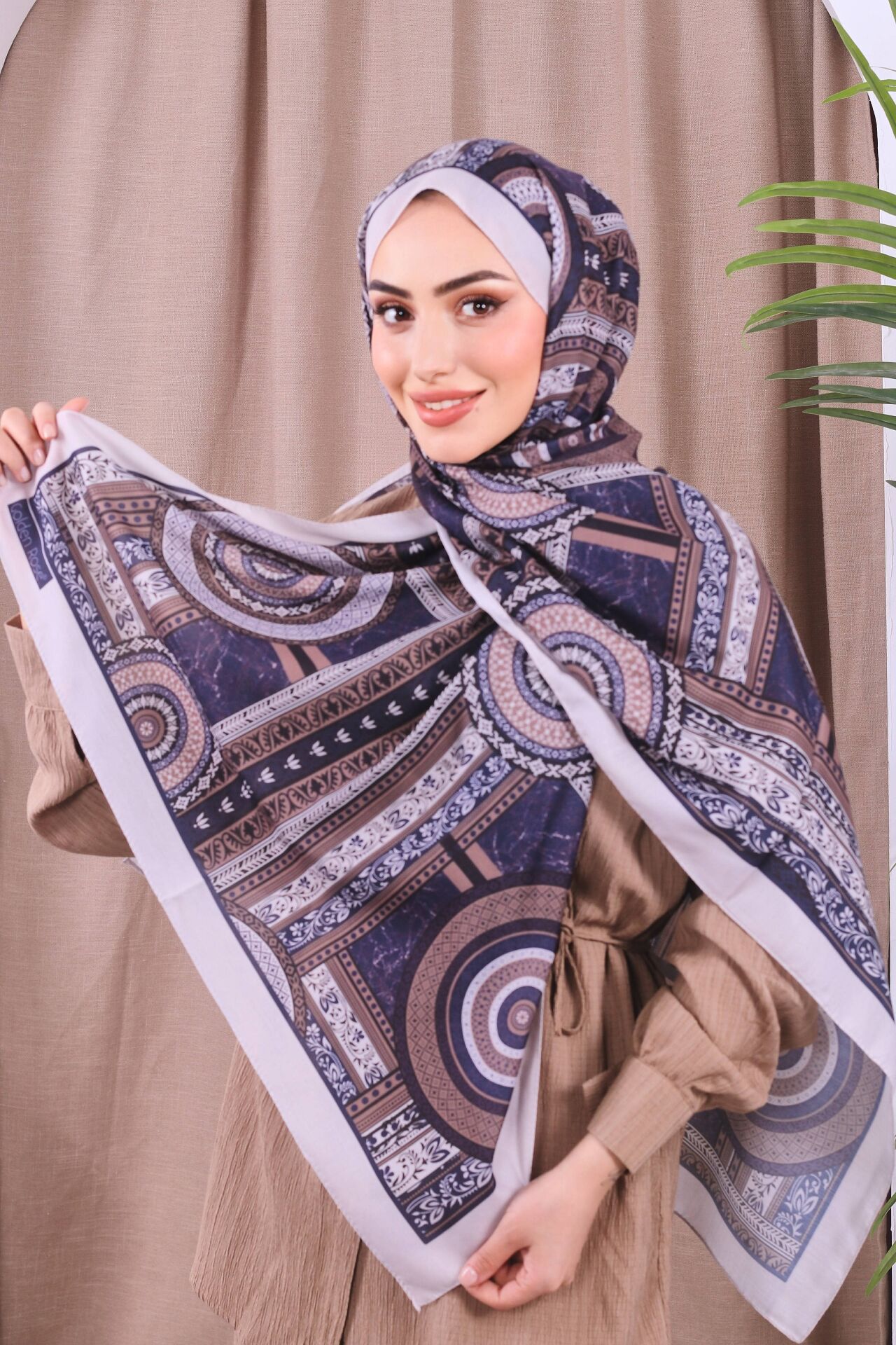 Etnik Desen Retro Soft Şal