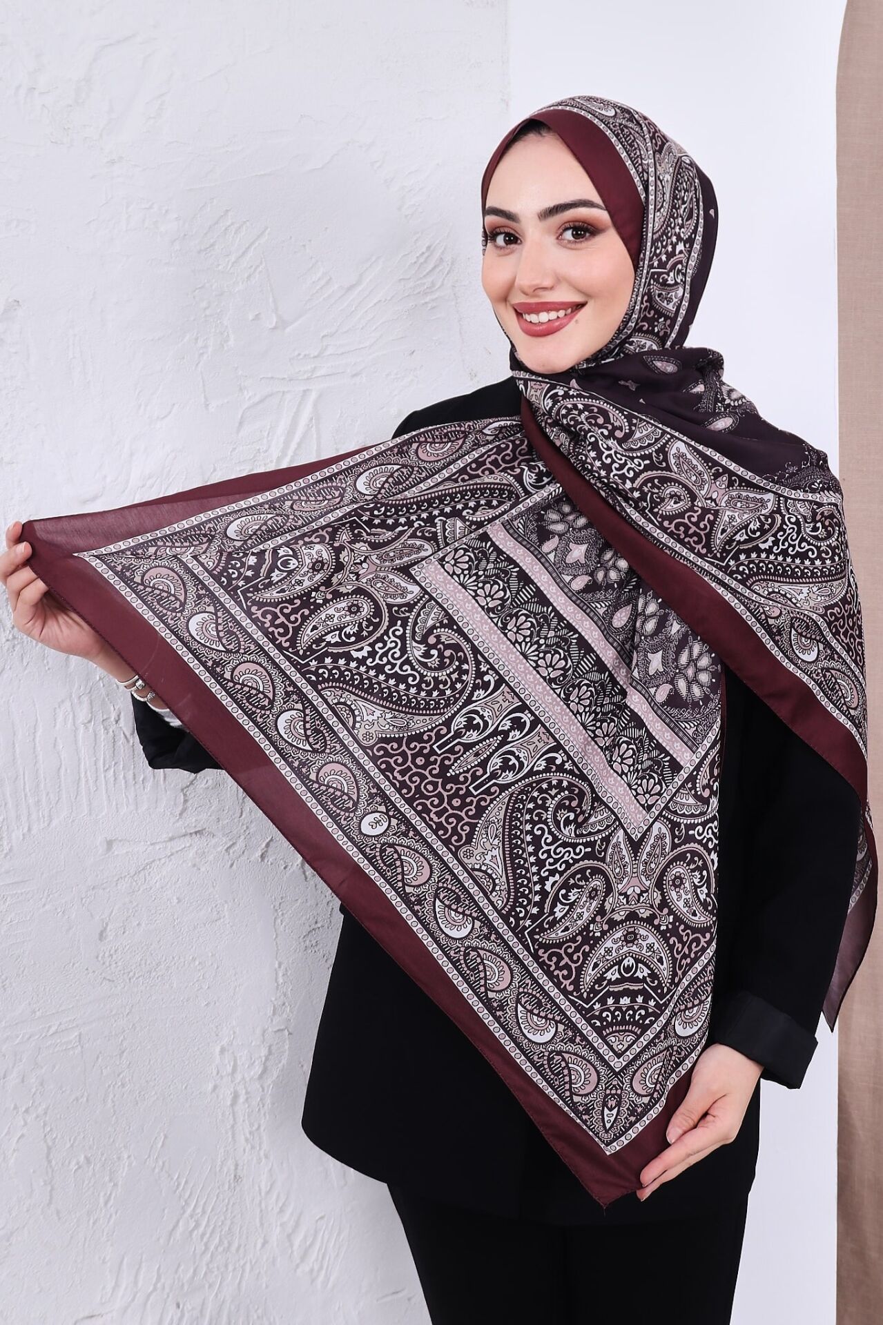 Etnik Desen Retro Soft Şal