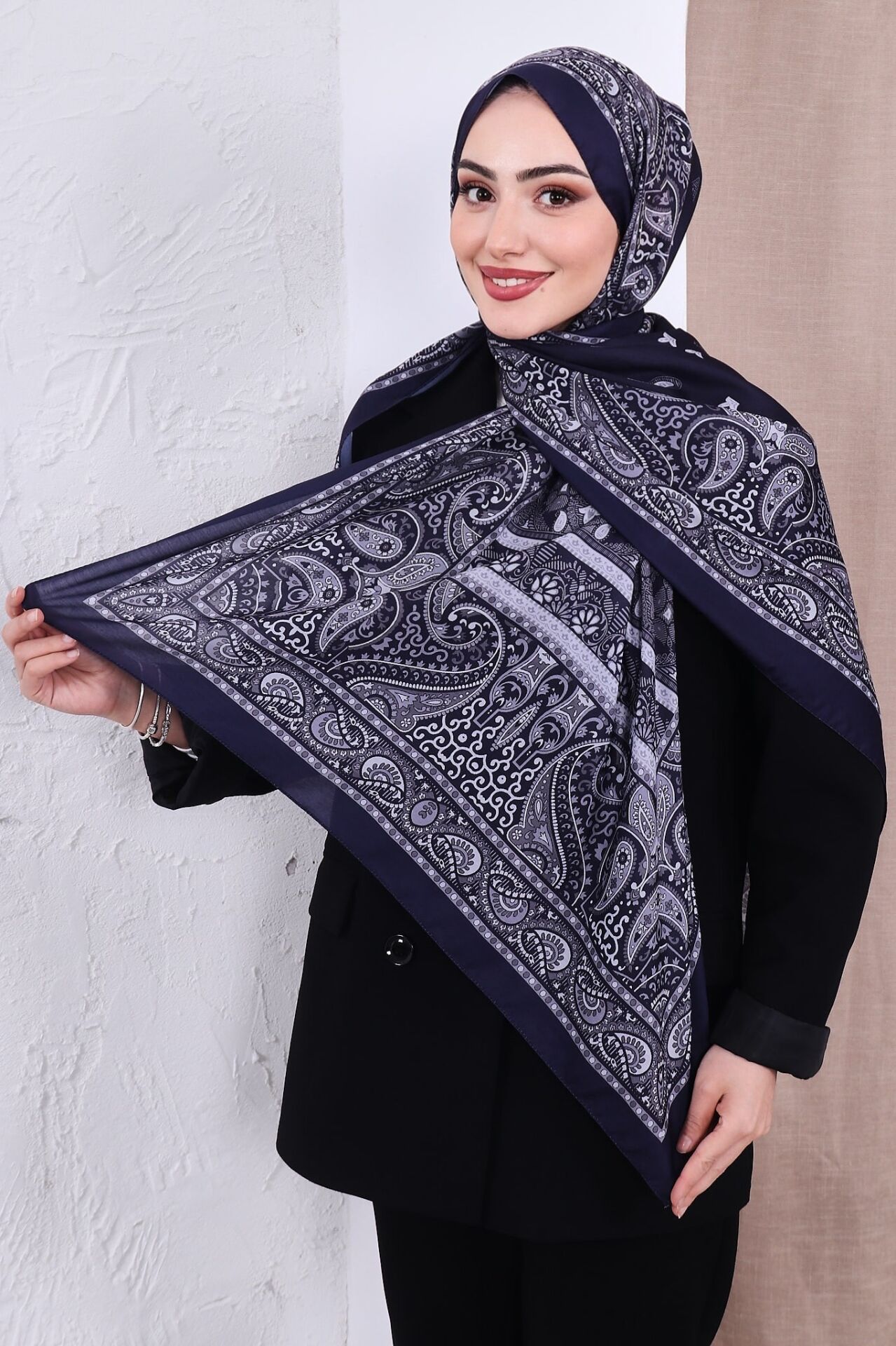 Etnik Desen Retro Soft Şal