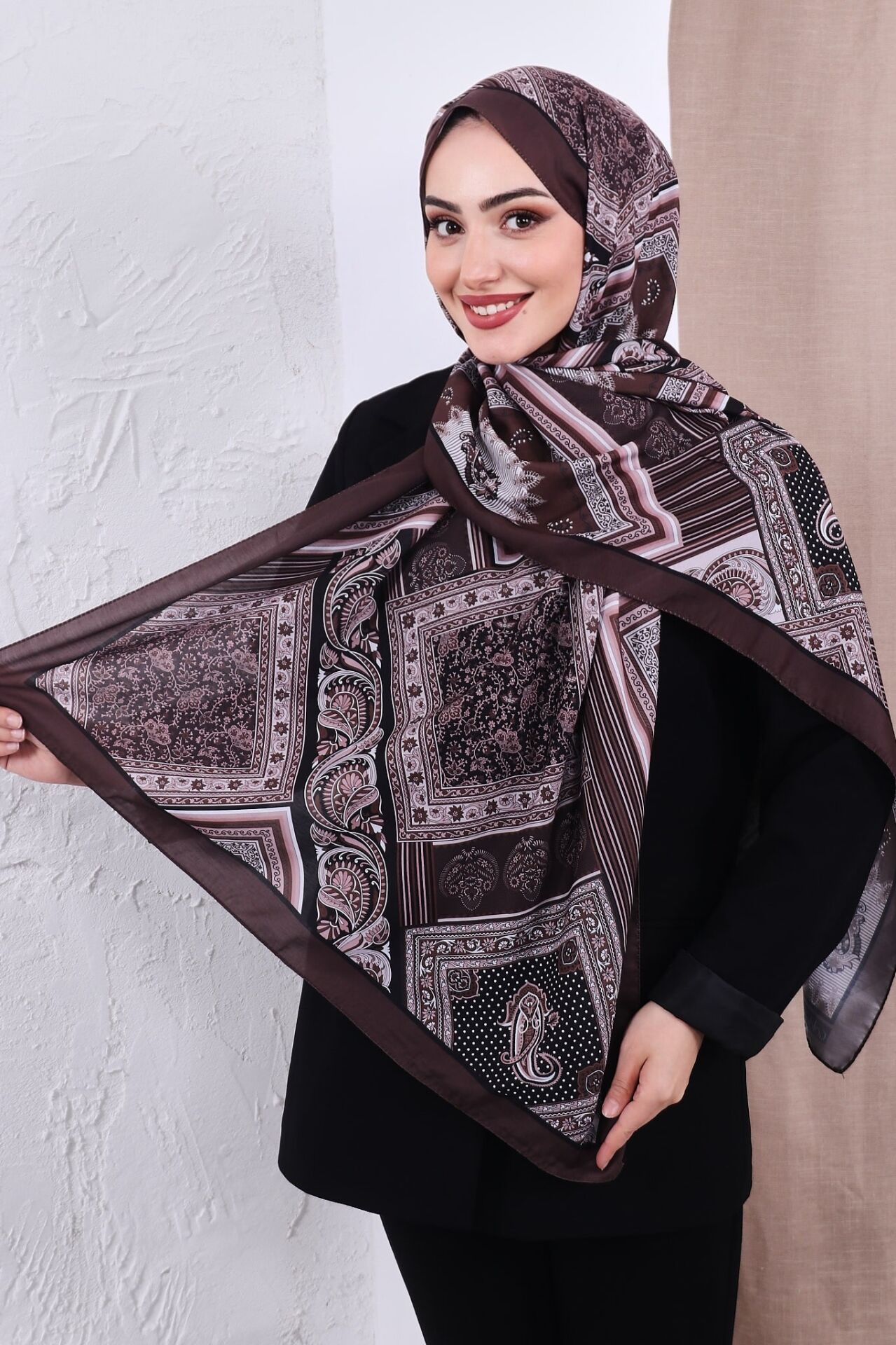 Etnik Desen Retro Soft Şal
