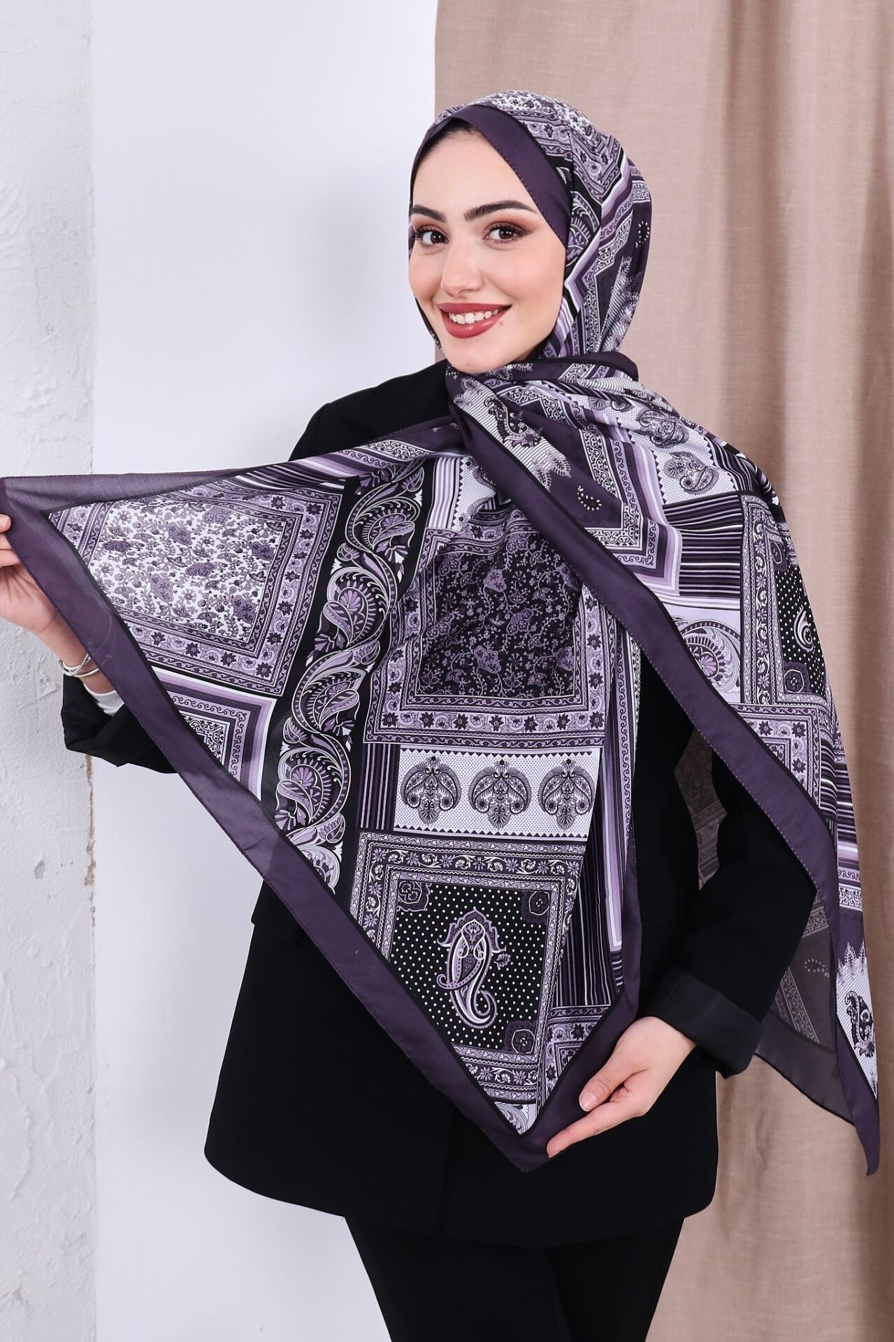 Etnik Desen Retro Soft Şal