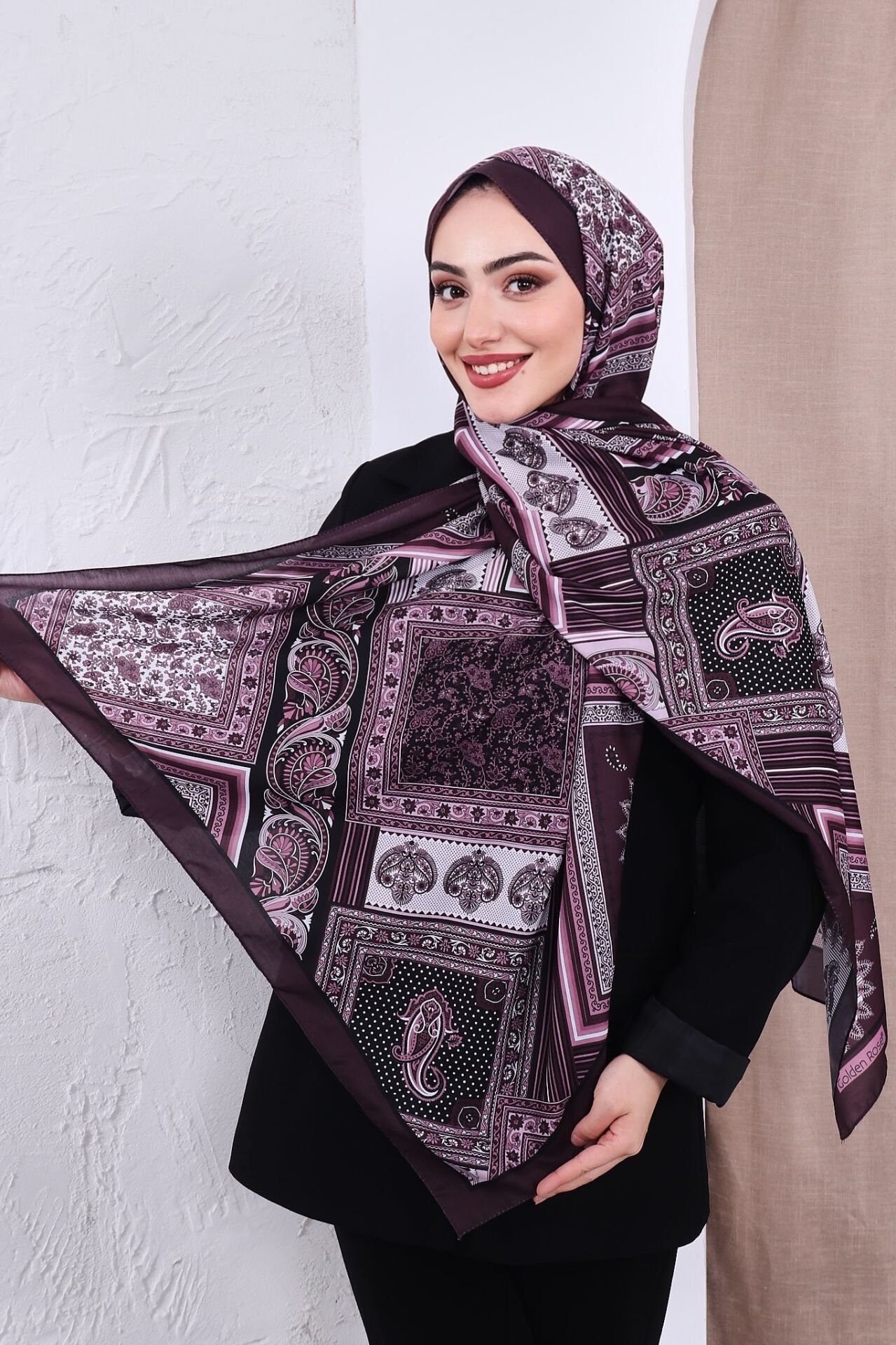 Etnik Desen Retro Soft Şal