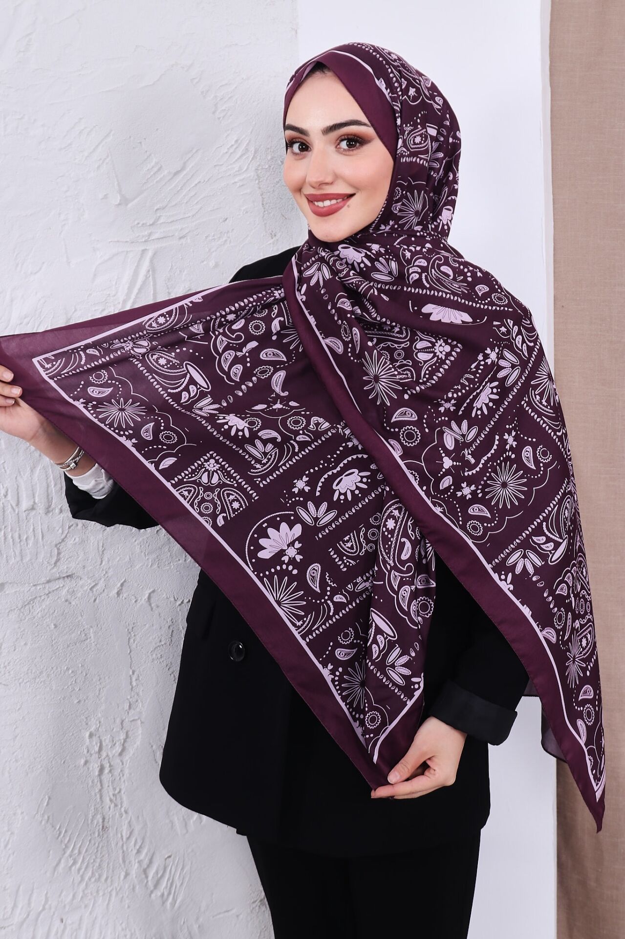 Etnik Desen Retro Soft Şal