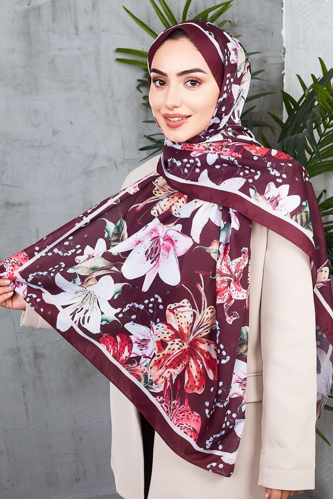 Daisy Soft Çiçek Desenli Şal