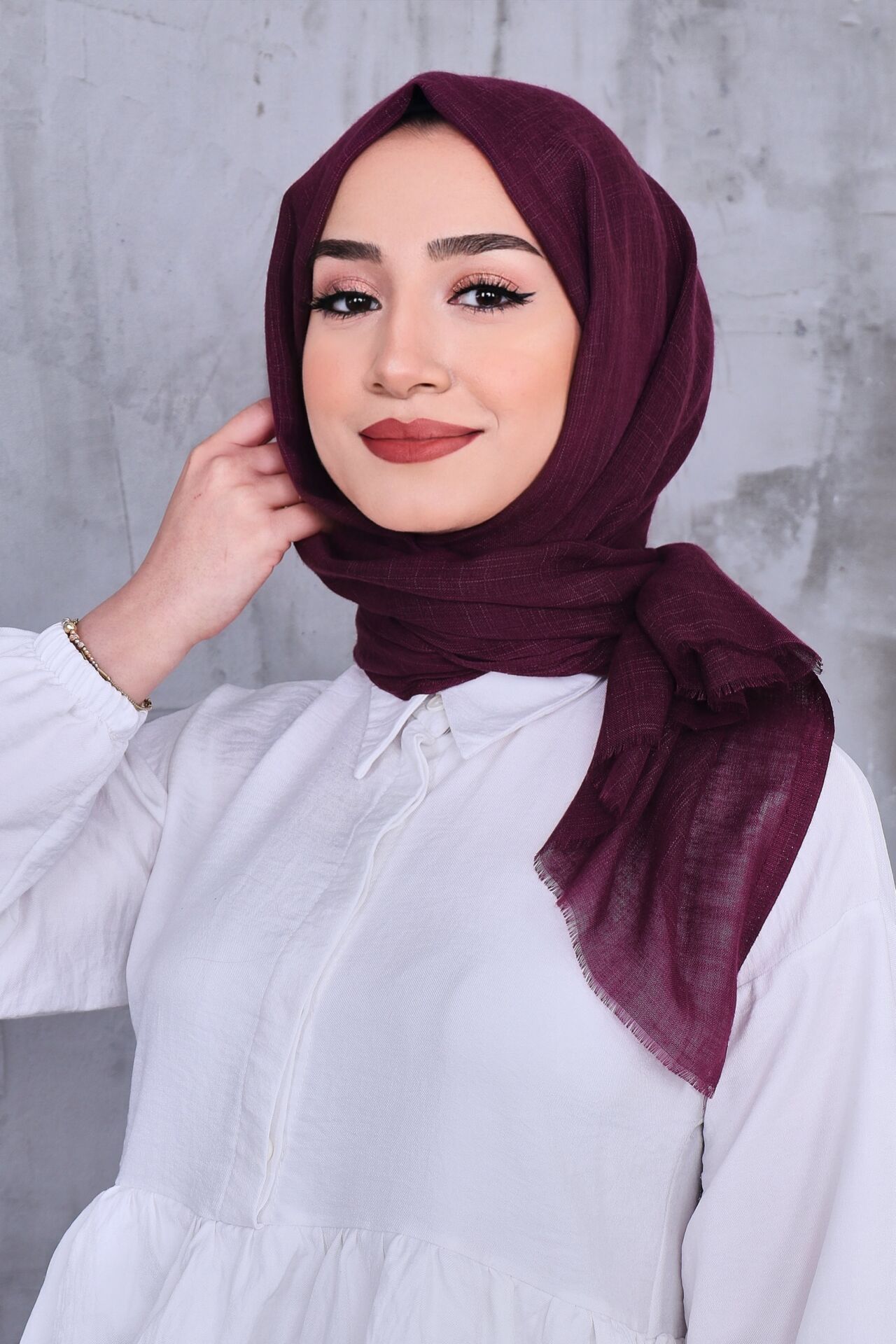 Flamlı Düz Renk Şal