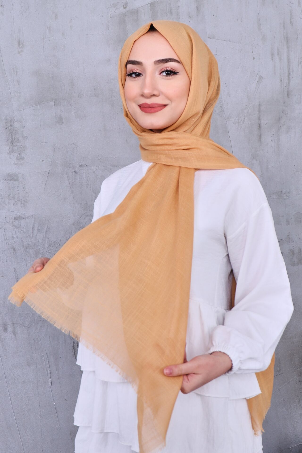 Flamlı Düz Renk Şal