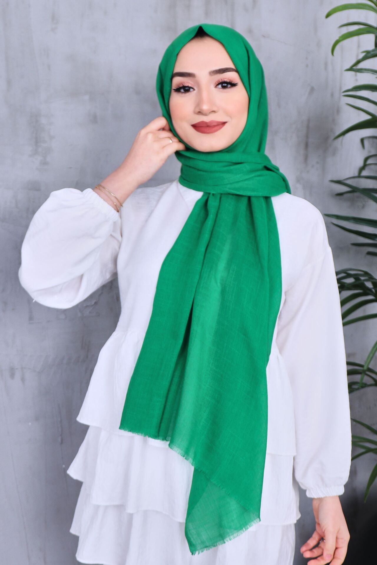 Flamlı Düz Renk Şal