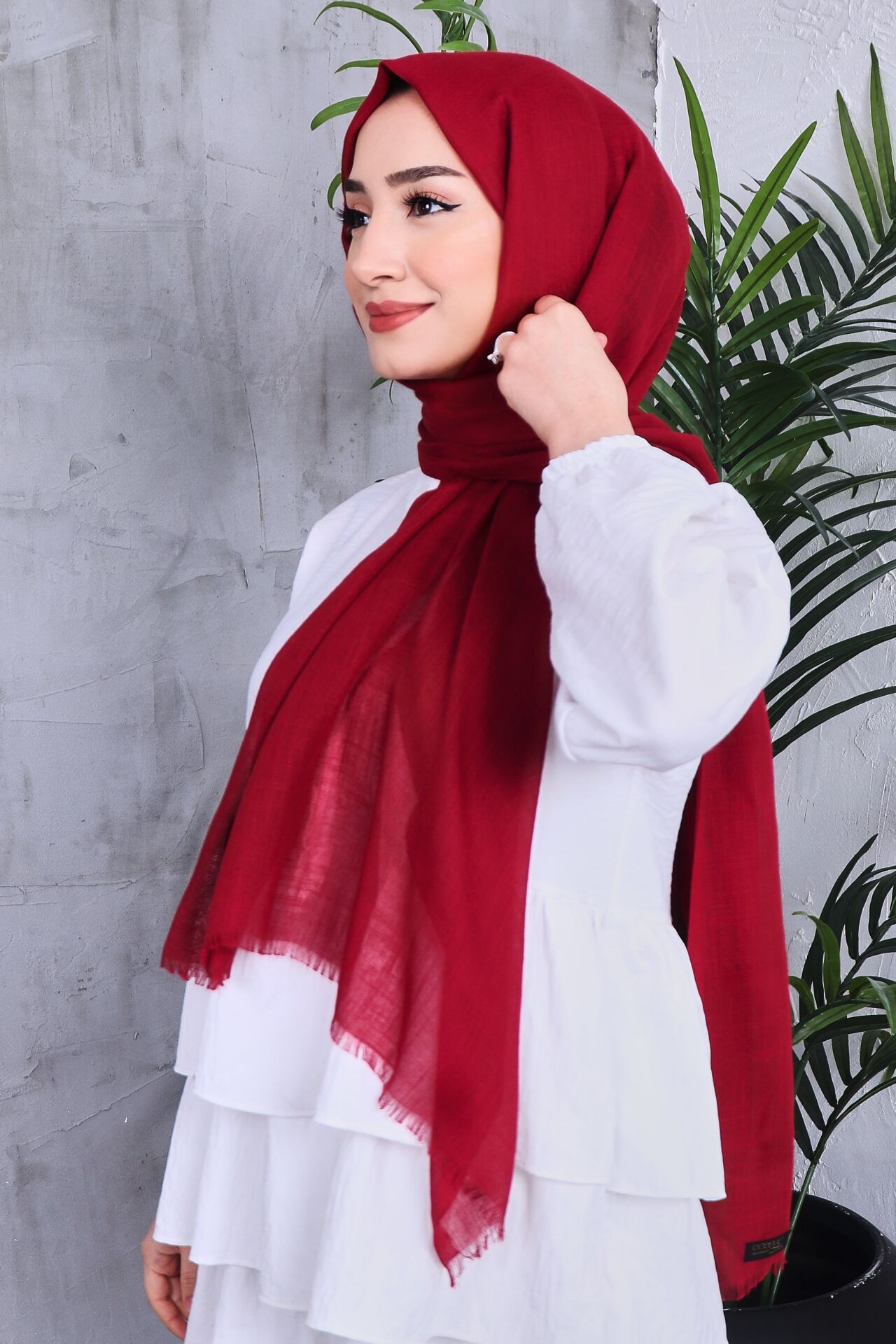 Flamlı Düz Renk Şal