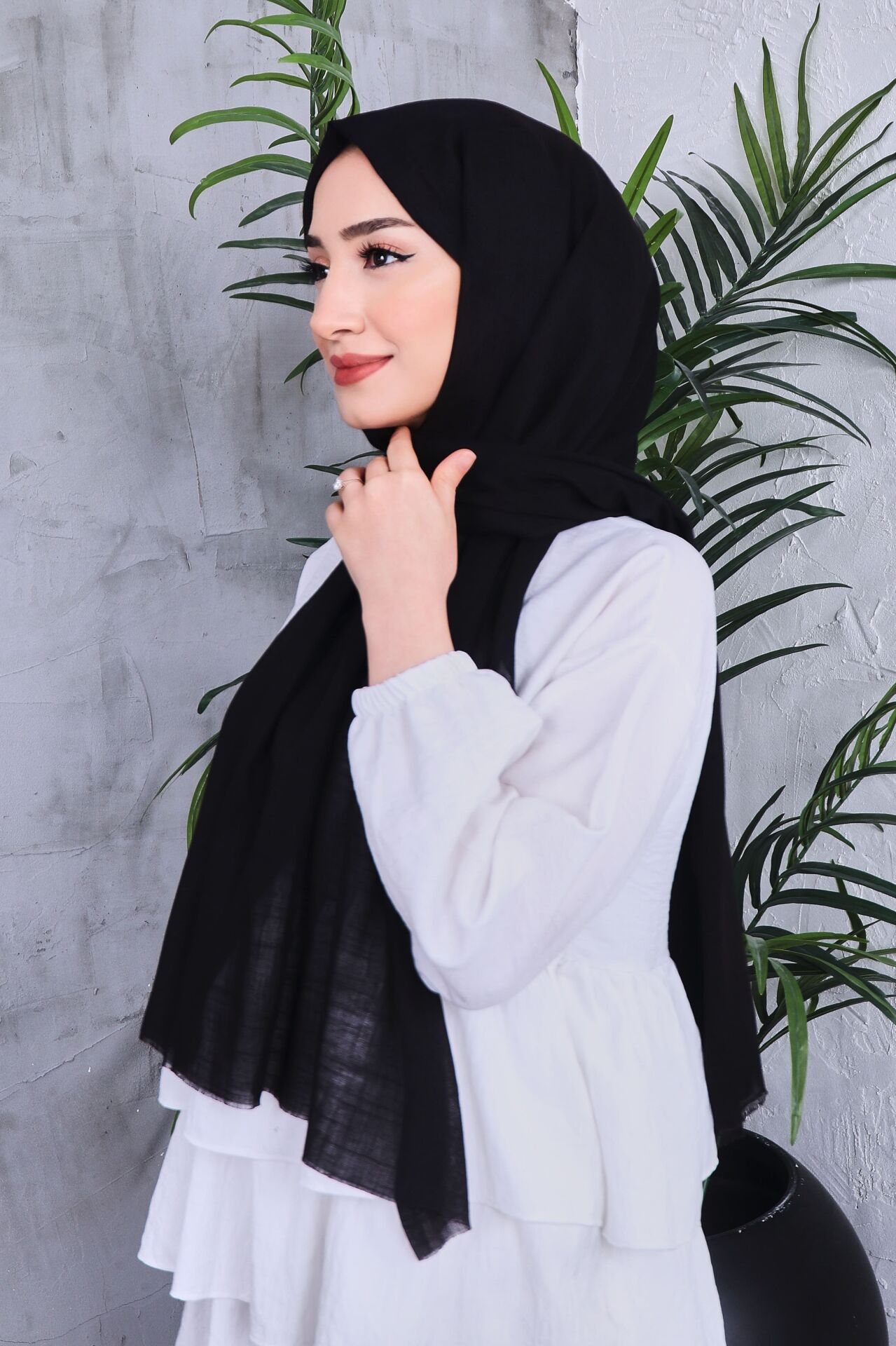 Flamlı Düz Renk Şal