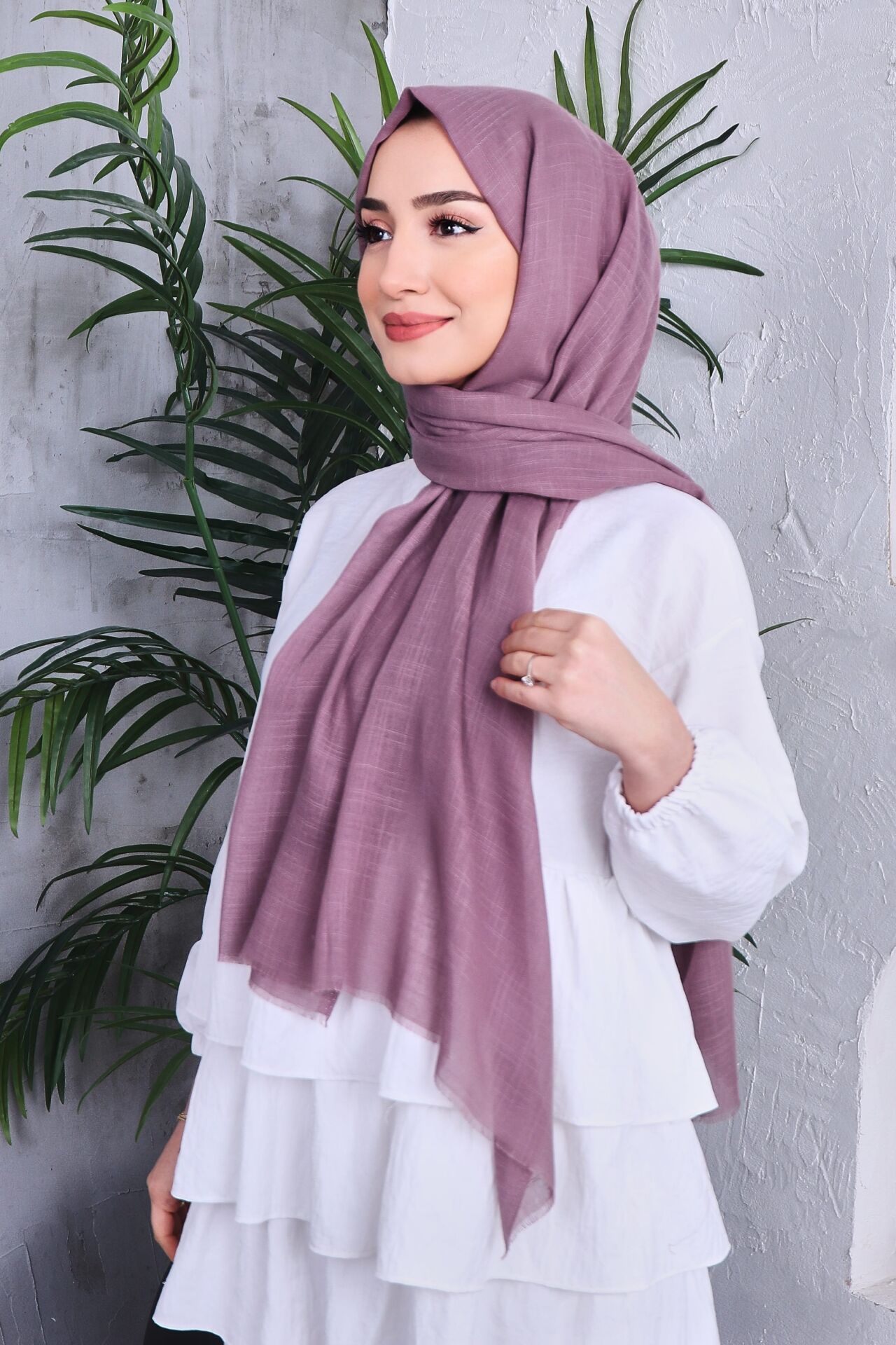 Flamlı Düz Renk Şal