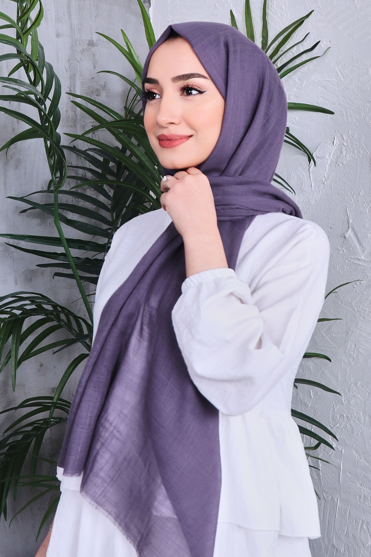 Flamlı Düz Renk Şal