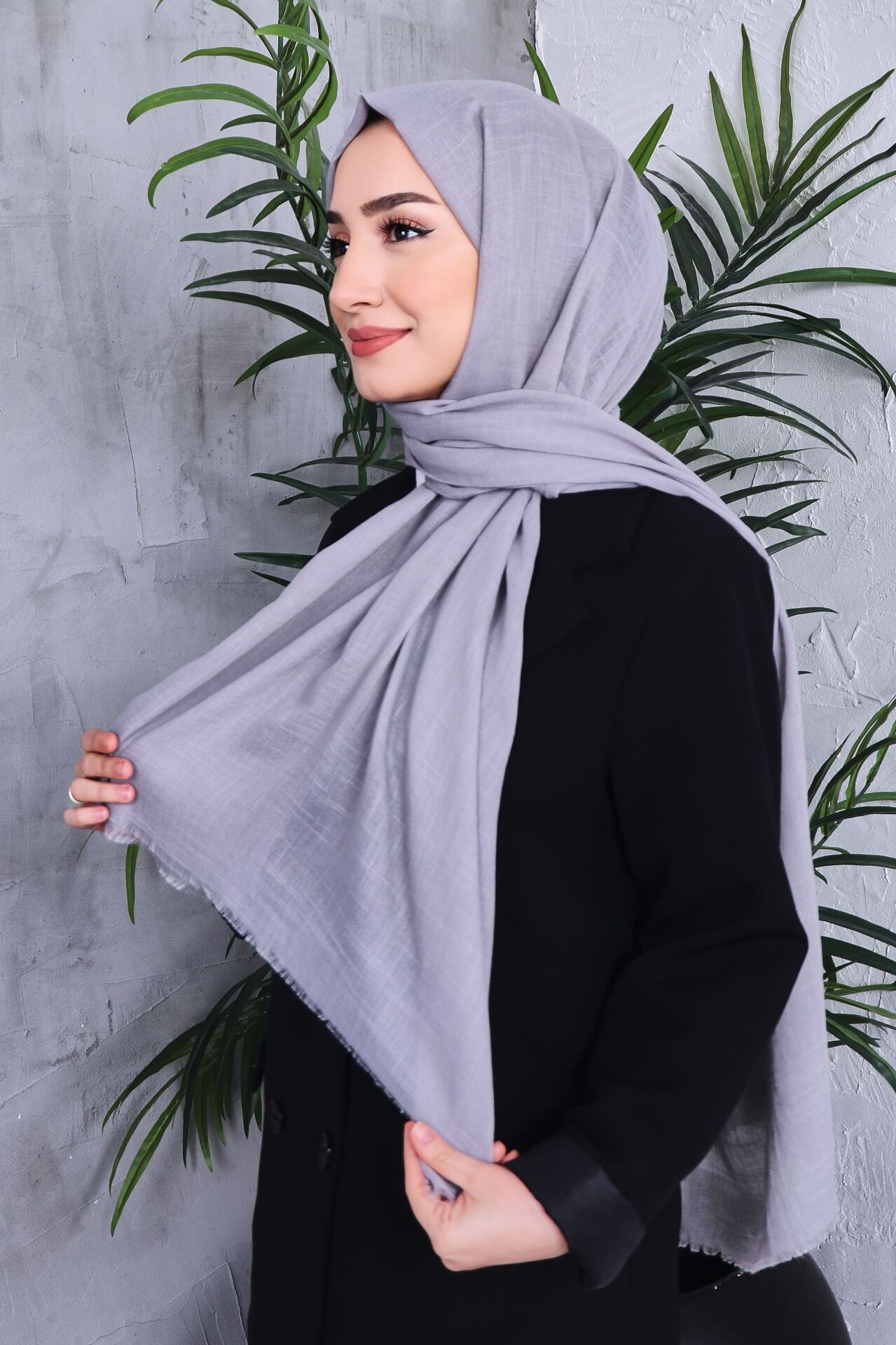 Flamlı Düz Renk Şal