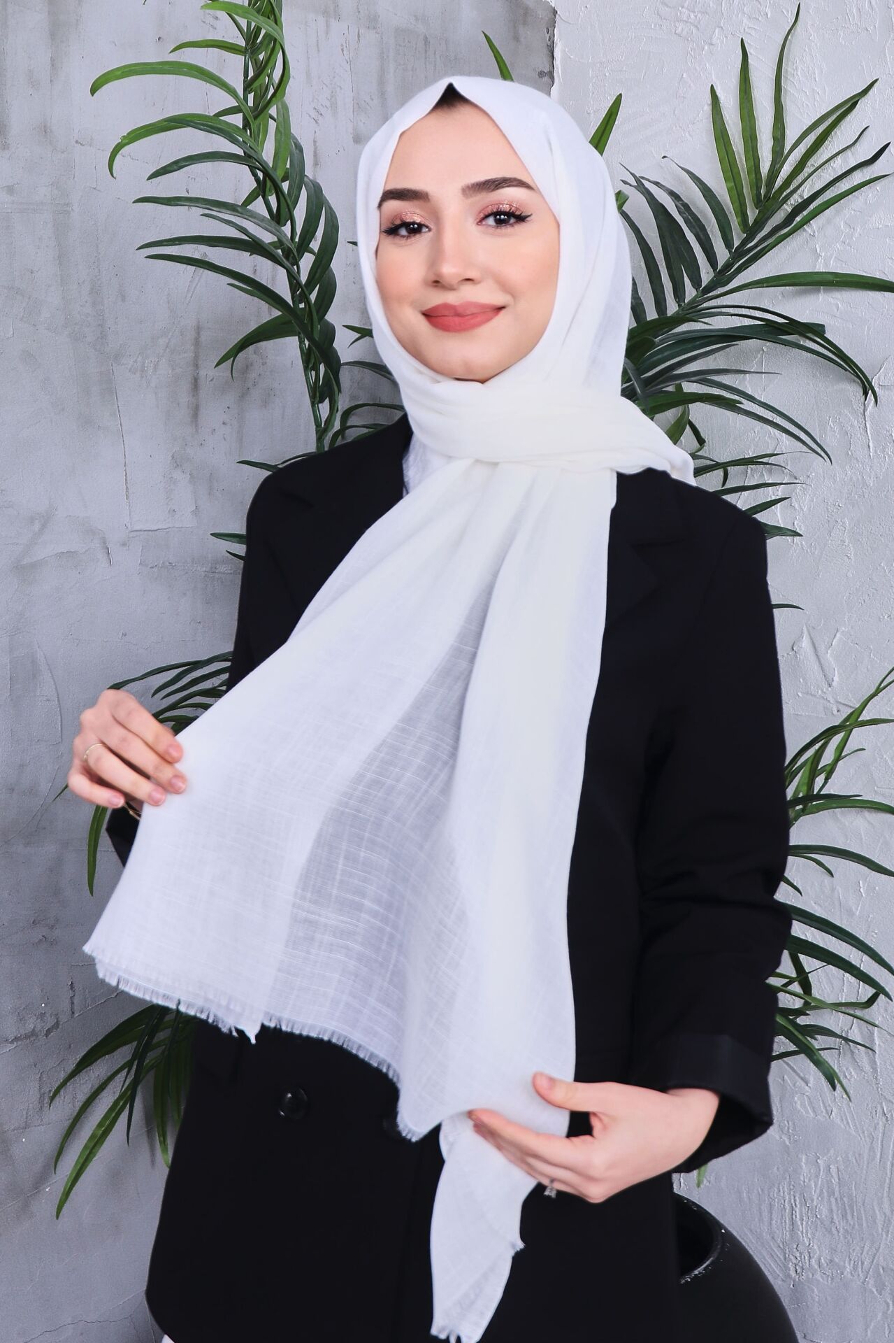 Flamlı Düz Renk Şal