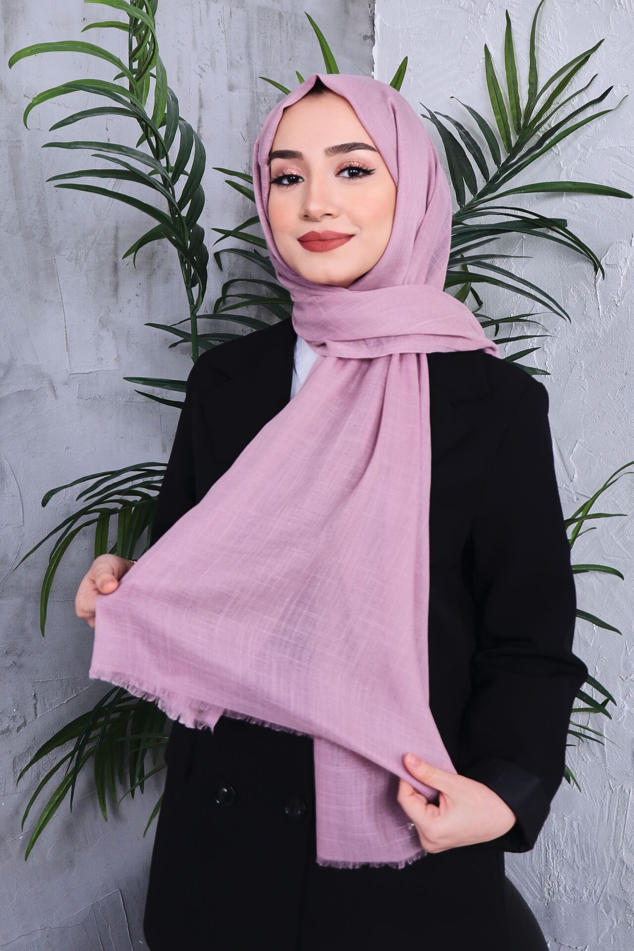 Flamlı Düz Renk Şal