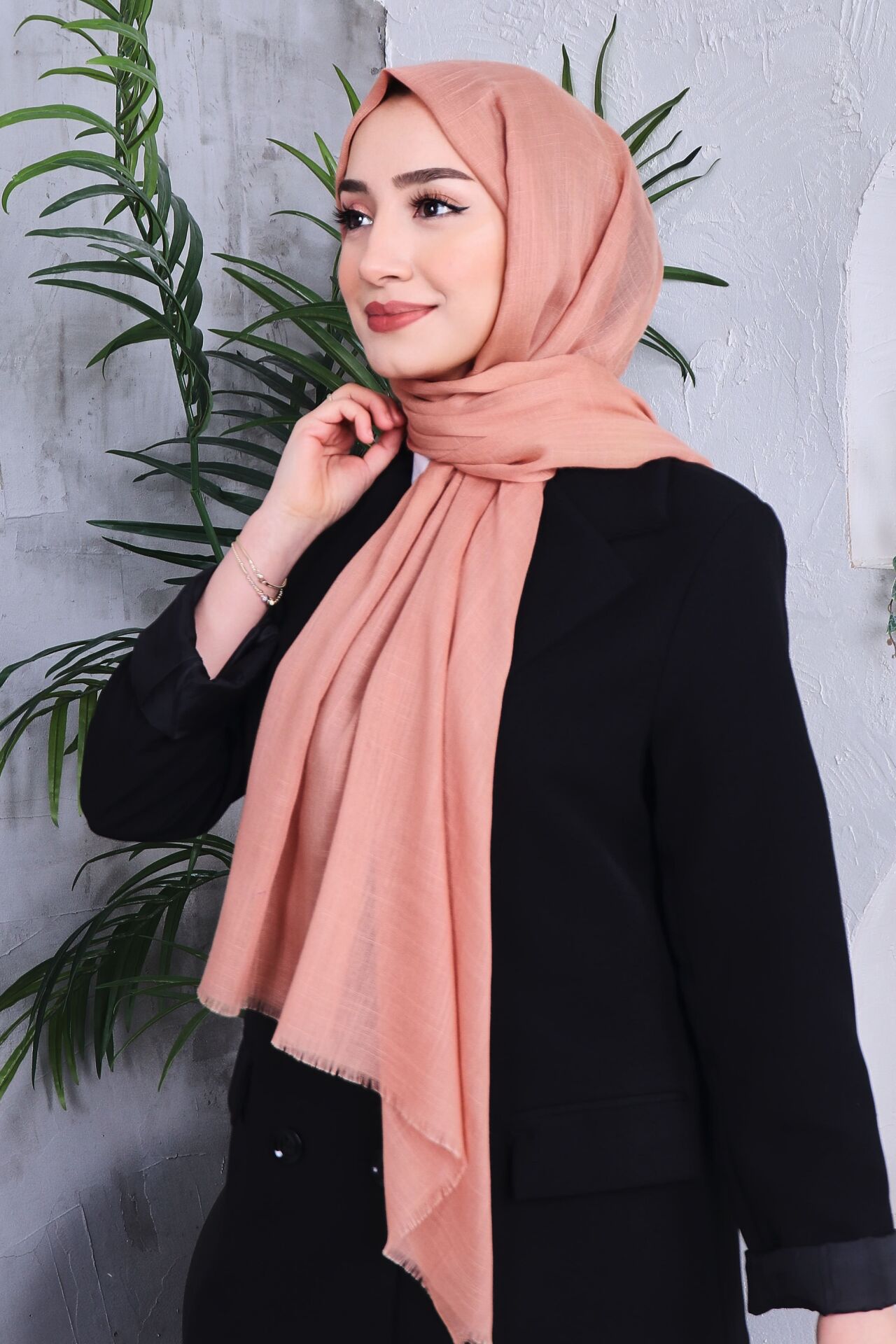 Flamlı Düz Renk Şal