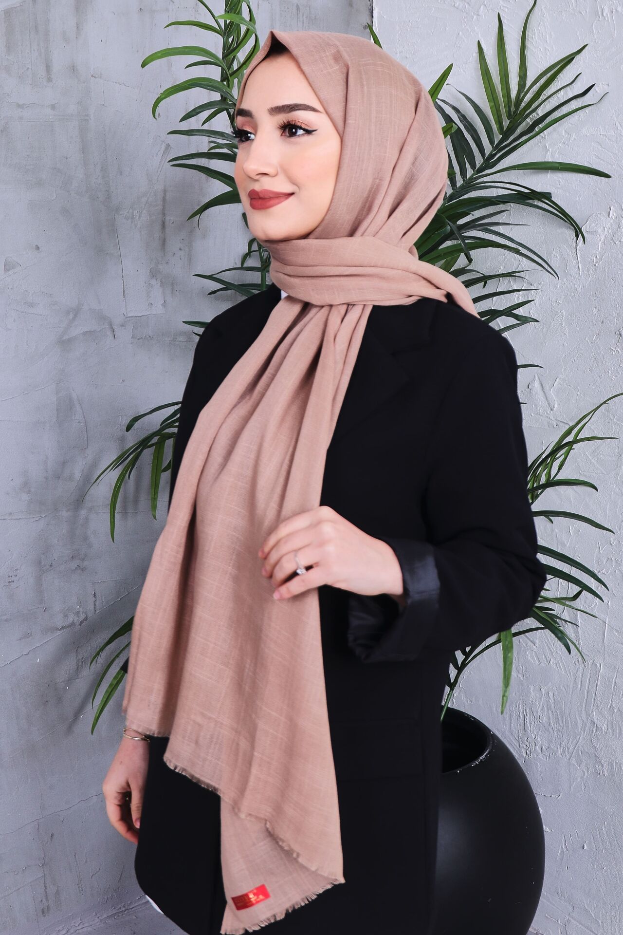 Flamlı Düz Renk Şal